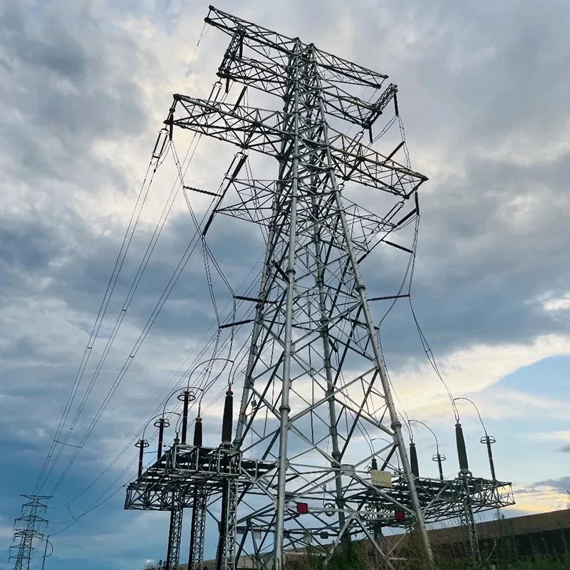 Torre de acero en ángulo de línea de transmisión de 220 kV