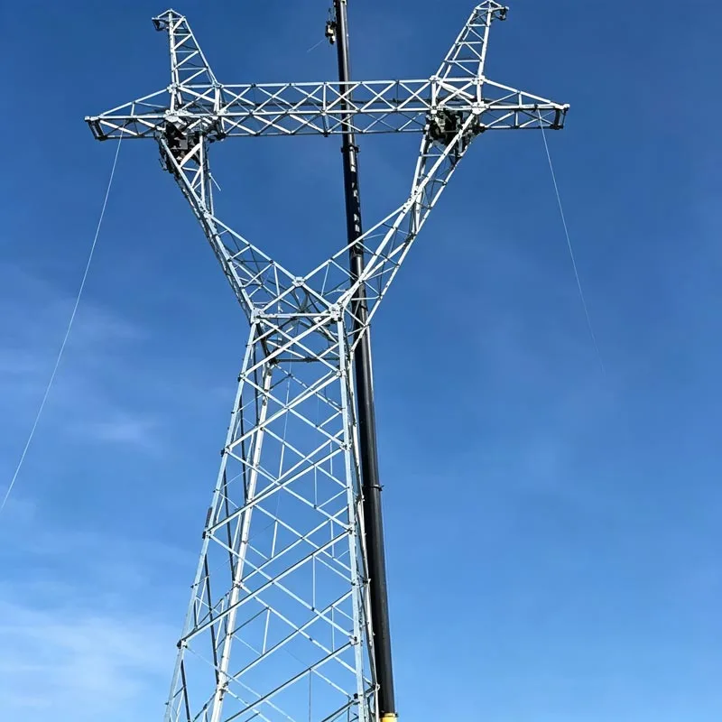 Torre de transmisión de potencia de acero de ángulo galvanizado