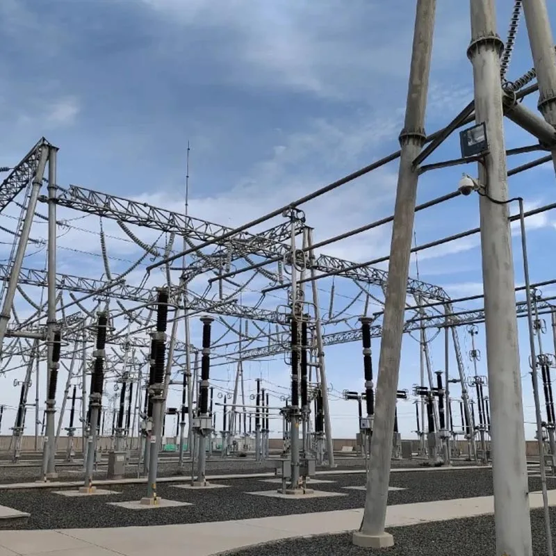 Estructura de acero de la subestación